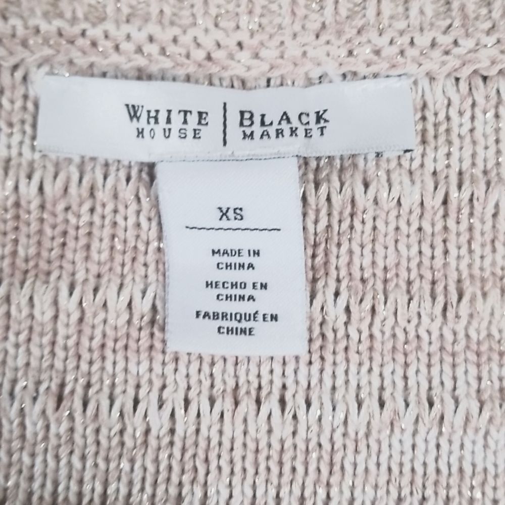 White House Black Market Cold Shoulder Pullover Cream Beige Sweater Size XSmall - Picture 6 of 10